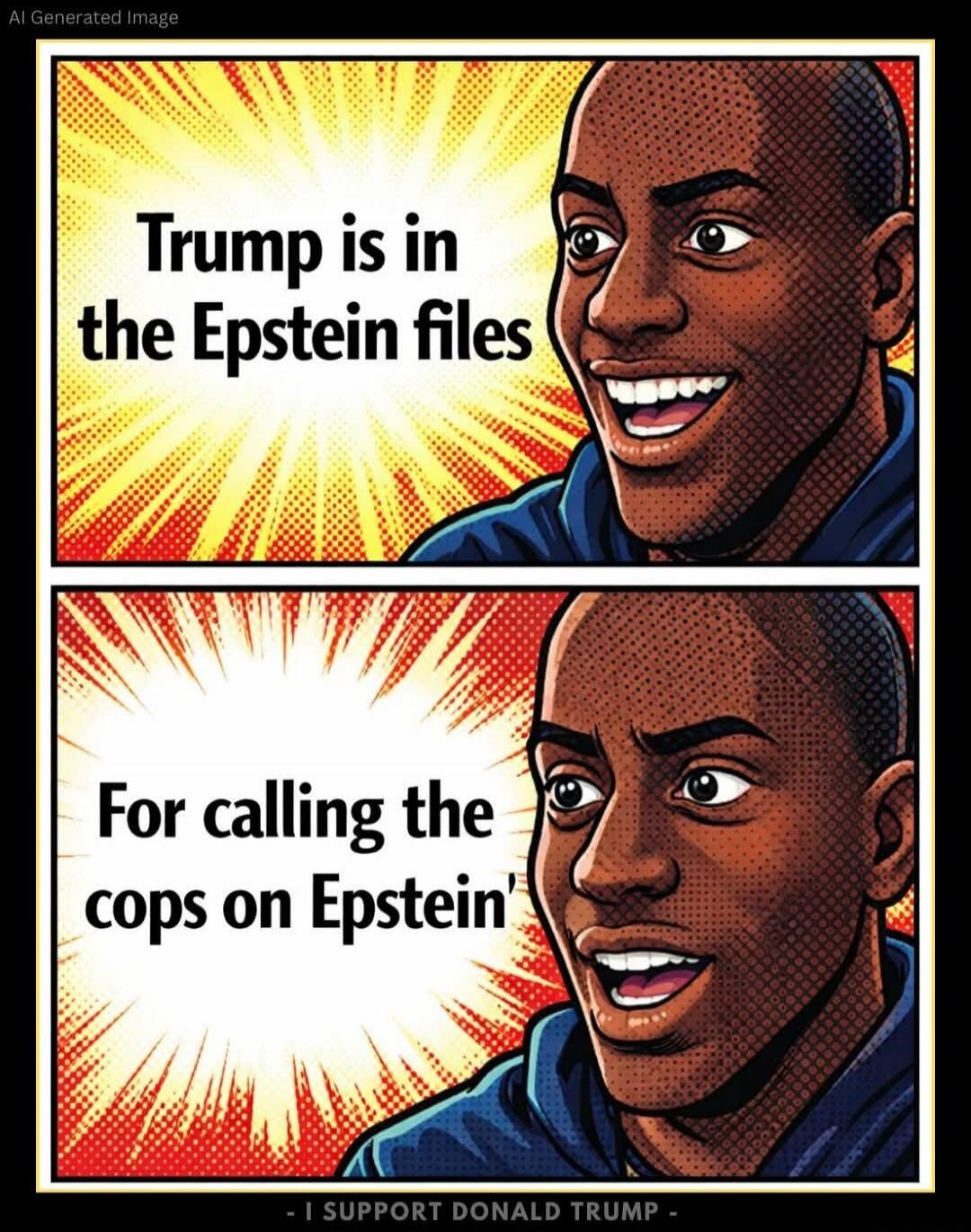 Trump is in the Epstein files
For calling the cops on Epstein