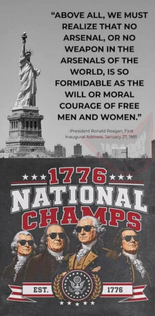 ABOVE ALL, WE MUST REALIZE THAT NO ARSENAL, OR NO WEAPON IN THE ARSENALS OF THE WORLD, IS SO FORMIDABLE AS THE WILL OR MORAL COURAGE OF FREE MEN AND WOMEN.