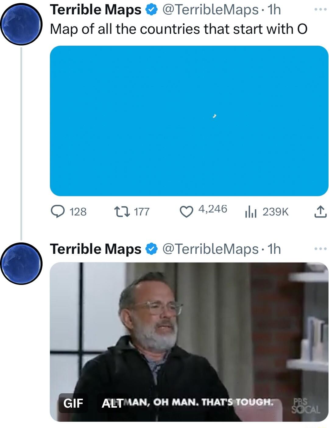 Terrible Maps TerribleMaps 1h Map of all the countries that start with O Omns NWwmr Q426 j2k TerribleMaps 1h GIF ALTMAN OH MAN THATSOUGH