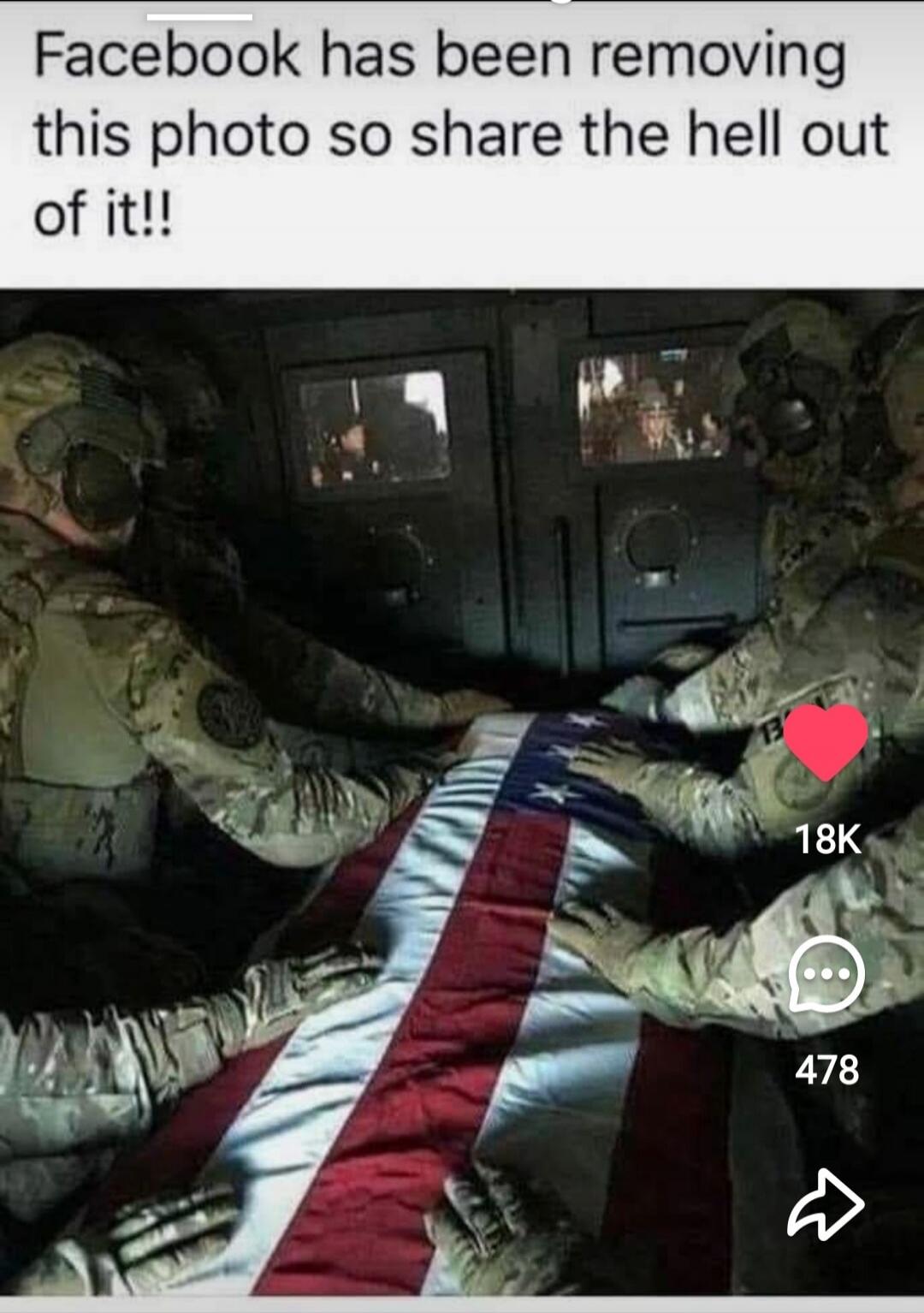 Facebook has been removing this photo so share the hell out of it!!