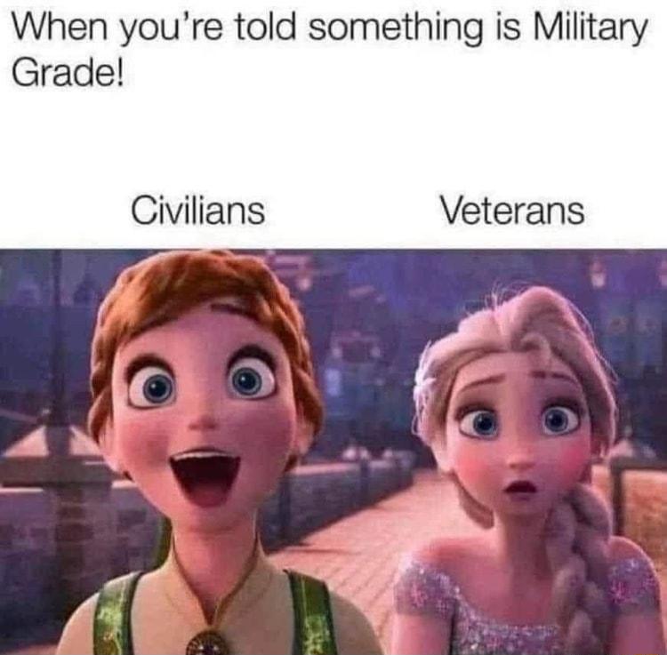 When youre told something is Military Grade Civilians Veterans