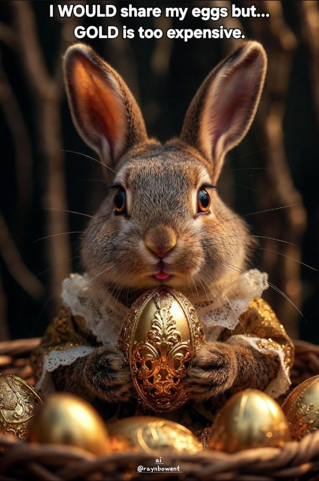 I WOULD share my eggs but... GOLD is too expensive.