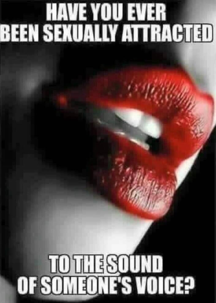 HAVE YOU EVER BEEN SEXUALLY ATTRACTED TO THE SOUND OF SOMEONE'S VOICE?