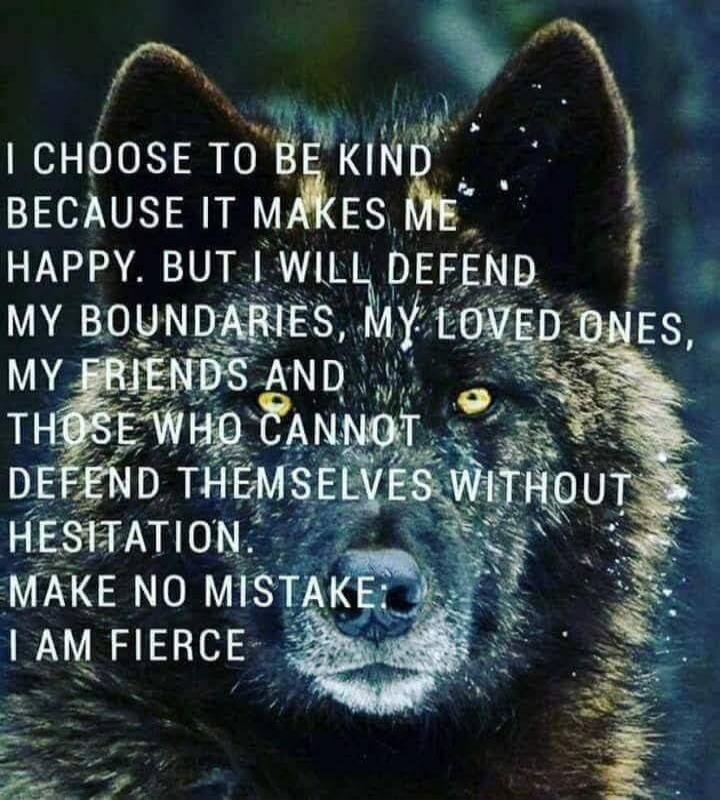 I CHOOSE TO BE KIND BECAUSE IT MAKES ME HAPPY. BUT I WILL DEFEND MY BOUNDARIES, MY LOVED ONES, MY FRIENDS AND THOSE WHO CANNOT DEFEND THEMSELVES WITHOUT HESITATION. MAKE NO MISTAKE: I AM FIERCE