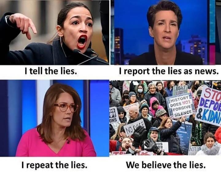 I tell the lies. I report the lies as news. I repeat the lies. We believe the lies. HISTORY DOES NOT FORGIVE SILENCE. STOP DEPORT & KIDNAP.