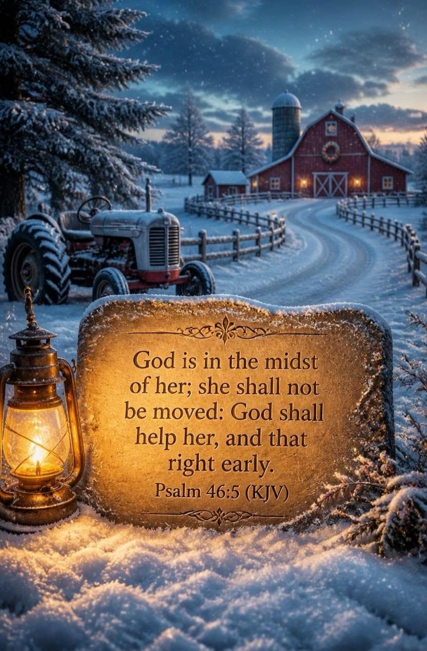 God is in the midst of her; she shall not be moved: God shall help her, and that right early. Psalm 46:5 (KJV)