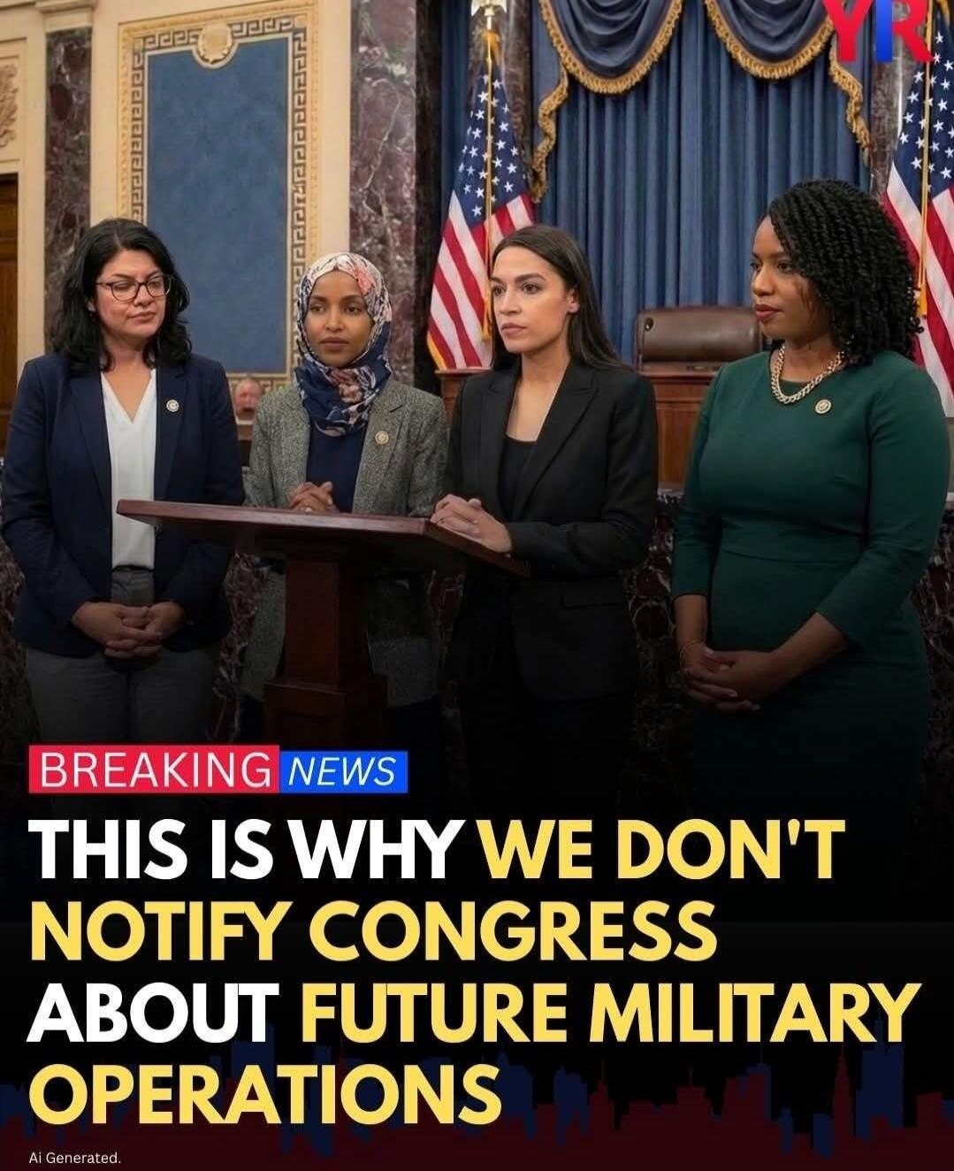 BREAKING NEWS THIS IS WHY WE DON'T NOTIFY CONGRESS ABOUT FUTURE MILITARY OPERATIONS AI Generated.