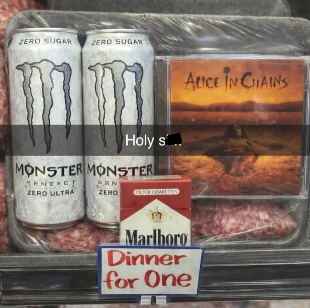 ZERO SUGAR MONSTER ENERGY ZERO ULTRA • MONSTER (logo) Alice In Chains • Marlboro • Dinner for One • Holy s… • Session ID: 1064008