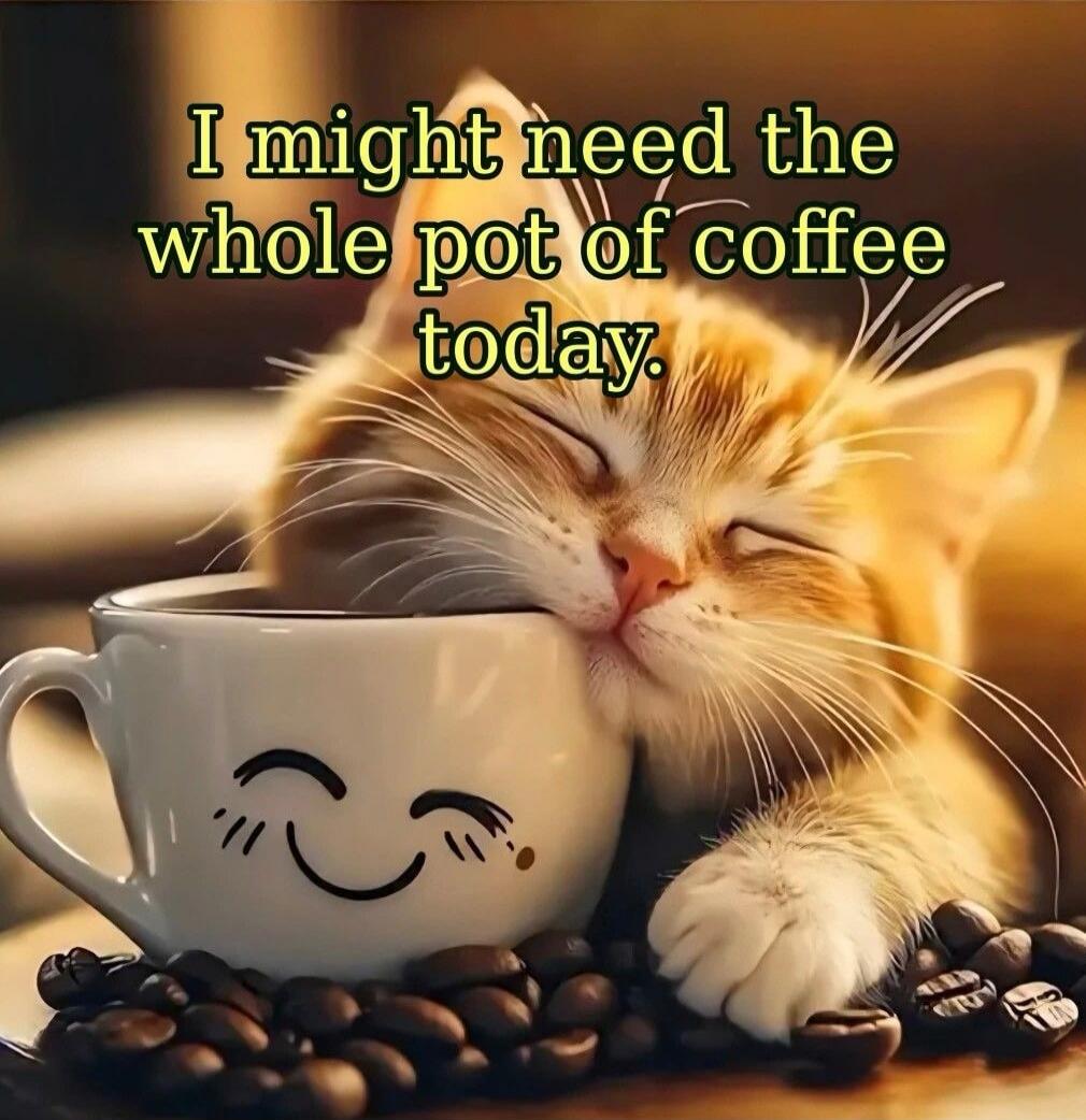 I might need the whole pot of coffee today.