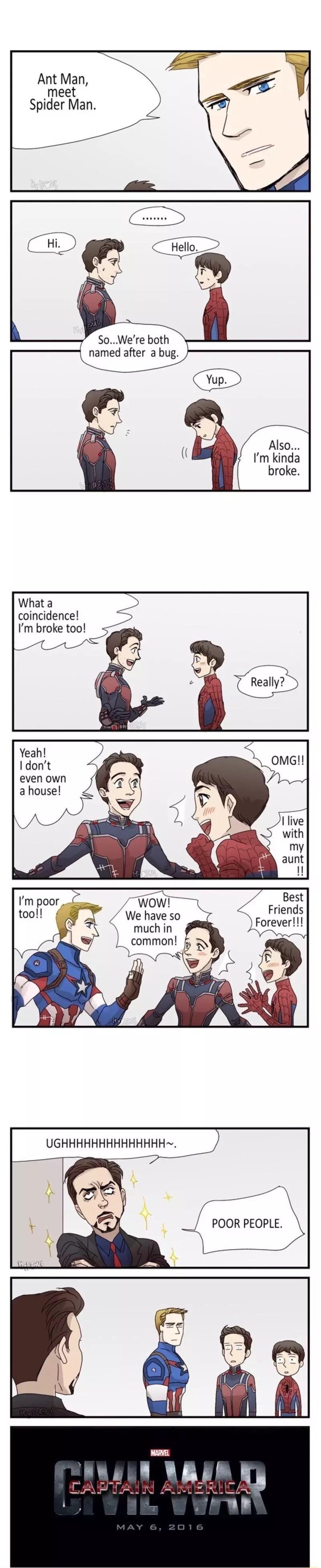 N Spider Man A SoWere both named after a hug t m kinda l broke Whata coincidencel fm broke too Lt 1 o feahl omel even own ahouse We have so much in L_commont Forever n V UGHHHHHHHHHHHHHH POOR PEOPLE