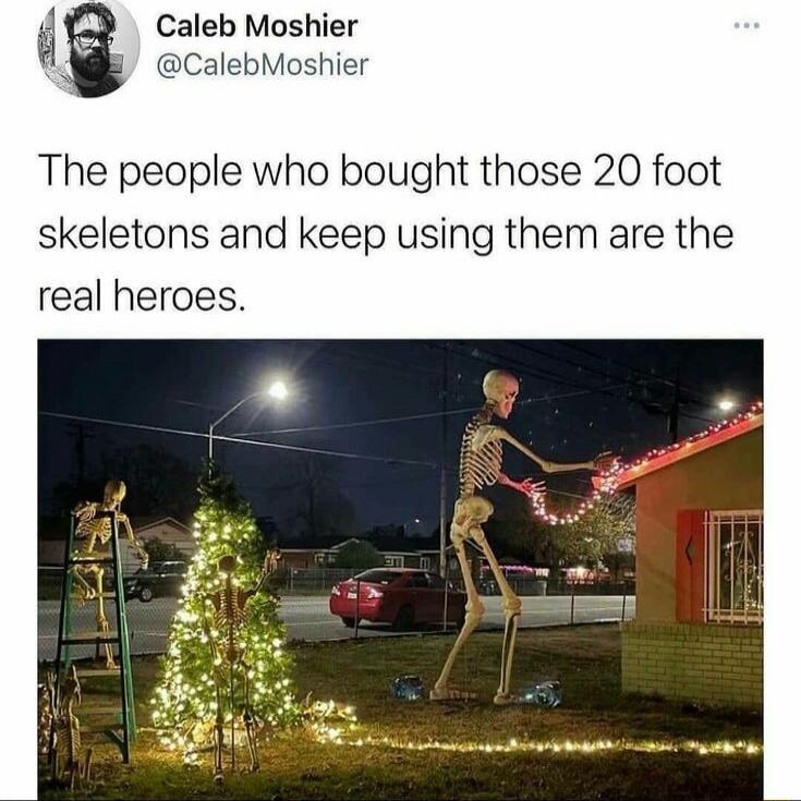 The people who bought those 20 foot skeletons and keep using them are the real heroes.