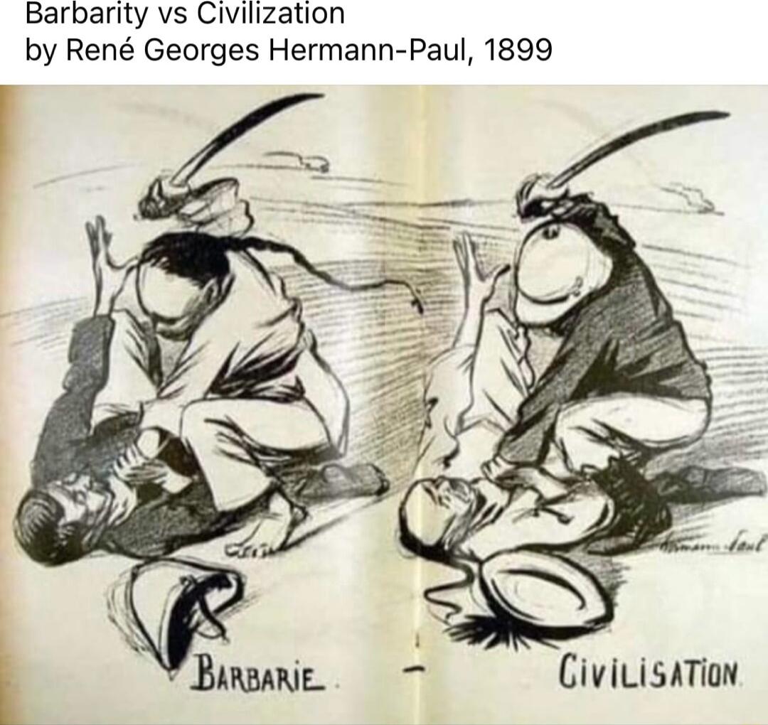 Barbarity vs Civilization by Ren Georges Hermann Paul 1899