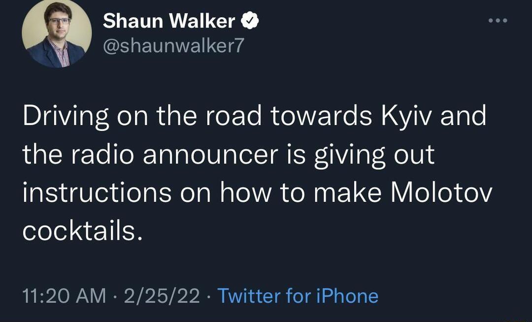 Shaun Walker ENINEIETS BDIgVilaY NelaRualR e Te R ETde ERAYIVA T0l0 alR Yo loRTalale IV Ia oIS 1l lWeVs a5 gVlexdfeat Nela W ale A oM e 1 R Vi e 0 0 cocktails 1120 AM 22522 Twitter for iPhone