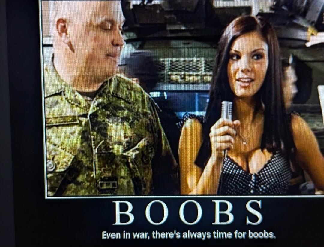 BOOBS. Even in war, there's always time for boobs.
