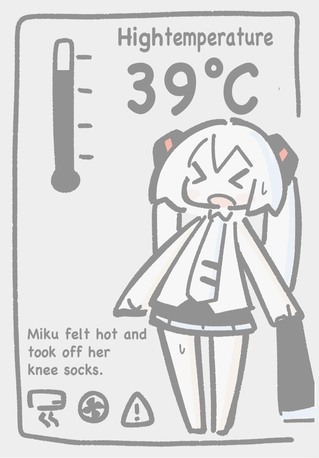 Hightemperature 39C W Miku felt hot and took off her knee socks ROH