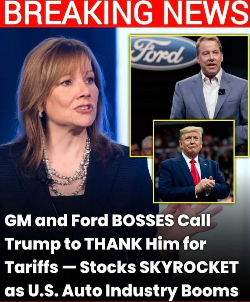BREAKING NEWS: GM and Ford BOSSES Call Trump to THANK Him for Tariffs – Stocks SKYROCKET as U.S. Auto Industry Booms