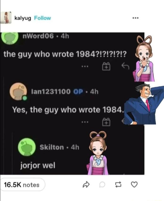 1an1231100 0P Yes the guy who wrote 1984 Ry P skilton jorjor wel 165K notes
