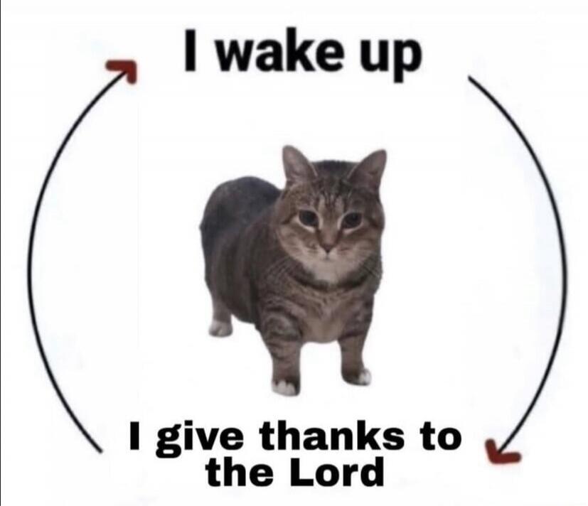 I wake up I give thanks to the Lord