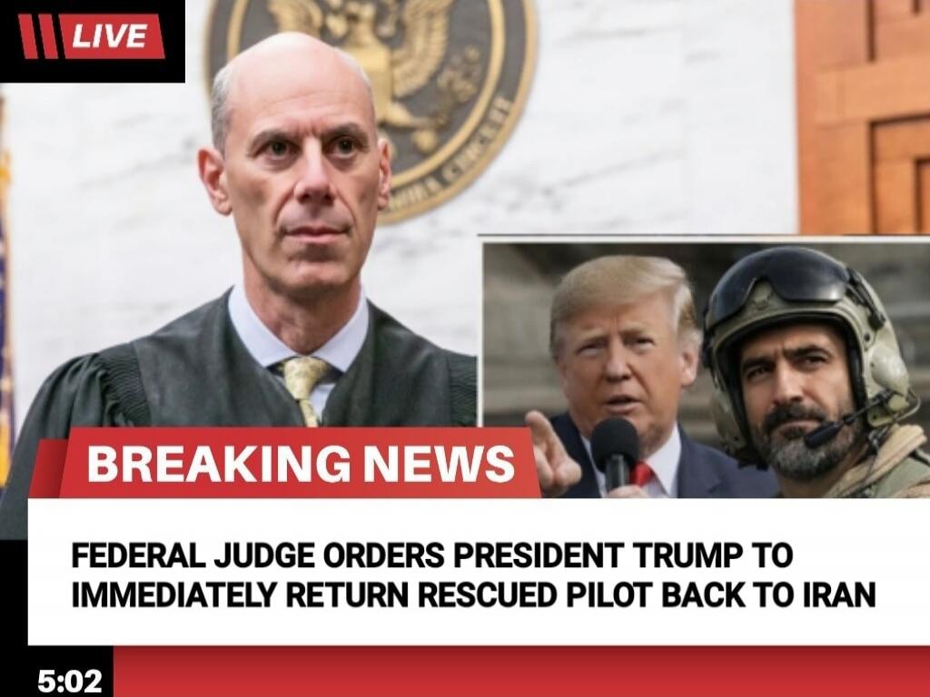 LIVE BREAKING NEWS FEDERAL JUDGE ORDERS PRESIDENT TRUMP TO IMMEDIATELY RETURN RESCUED PILOT BACK TO IRAN 5:02