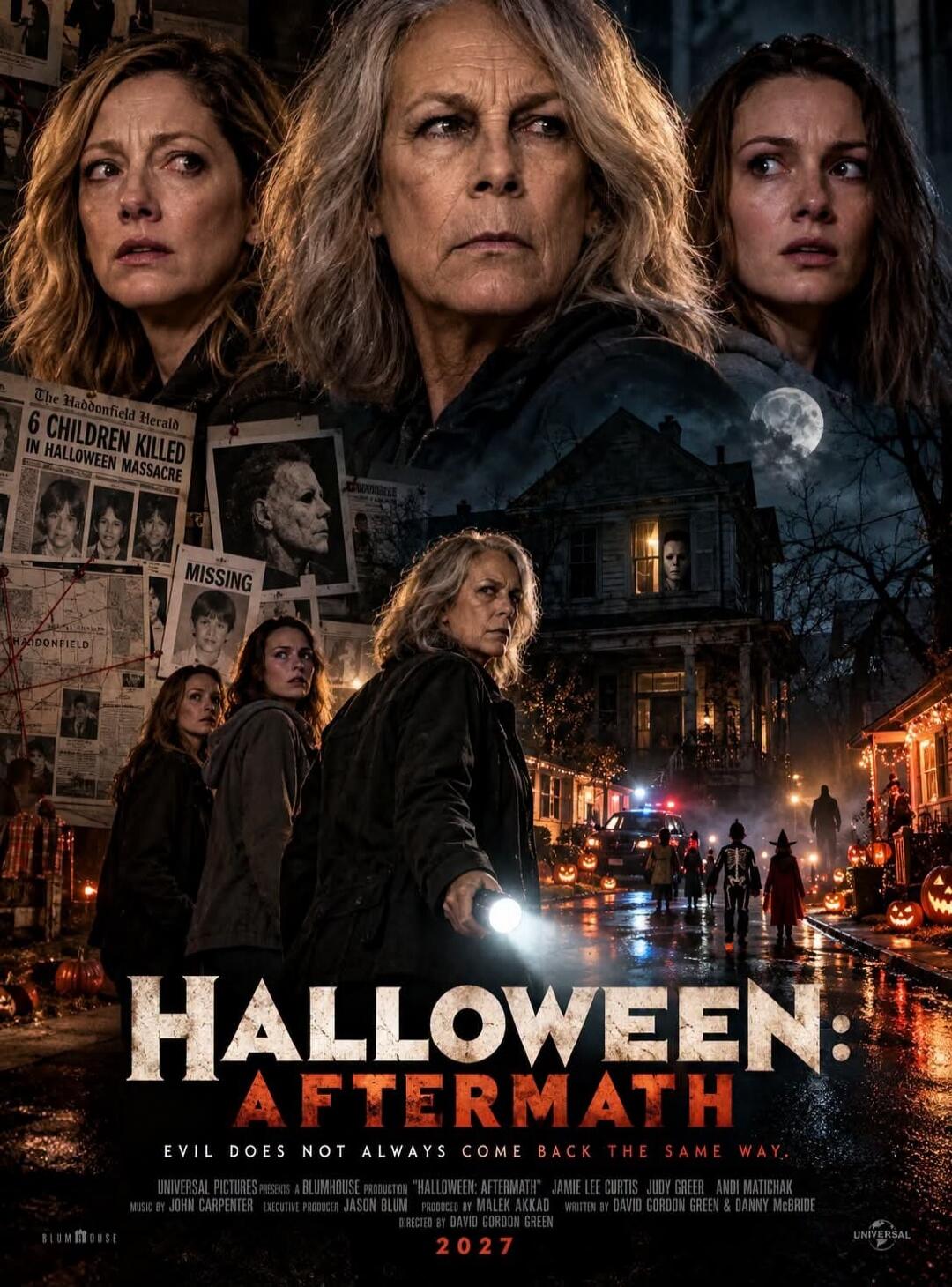 The Haddonfield Herald 6 CHILDREN KILLED IN HALLOWEEN MASSACRE MISSING HALLOWEEN: AFTERMATH EVIL DOES NOT ALWAYS COME BACK THE SAME WAY. UNIVERSAL PICTURES PRESENTS A BLUMHOUSE PRODUCTION 