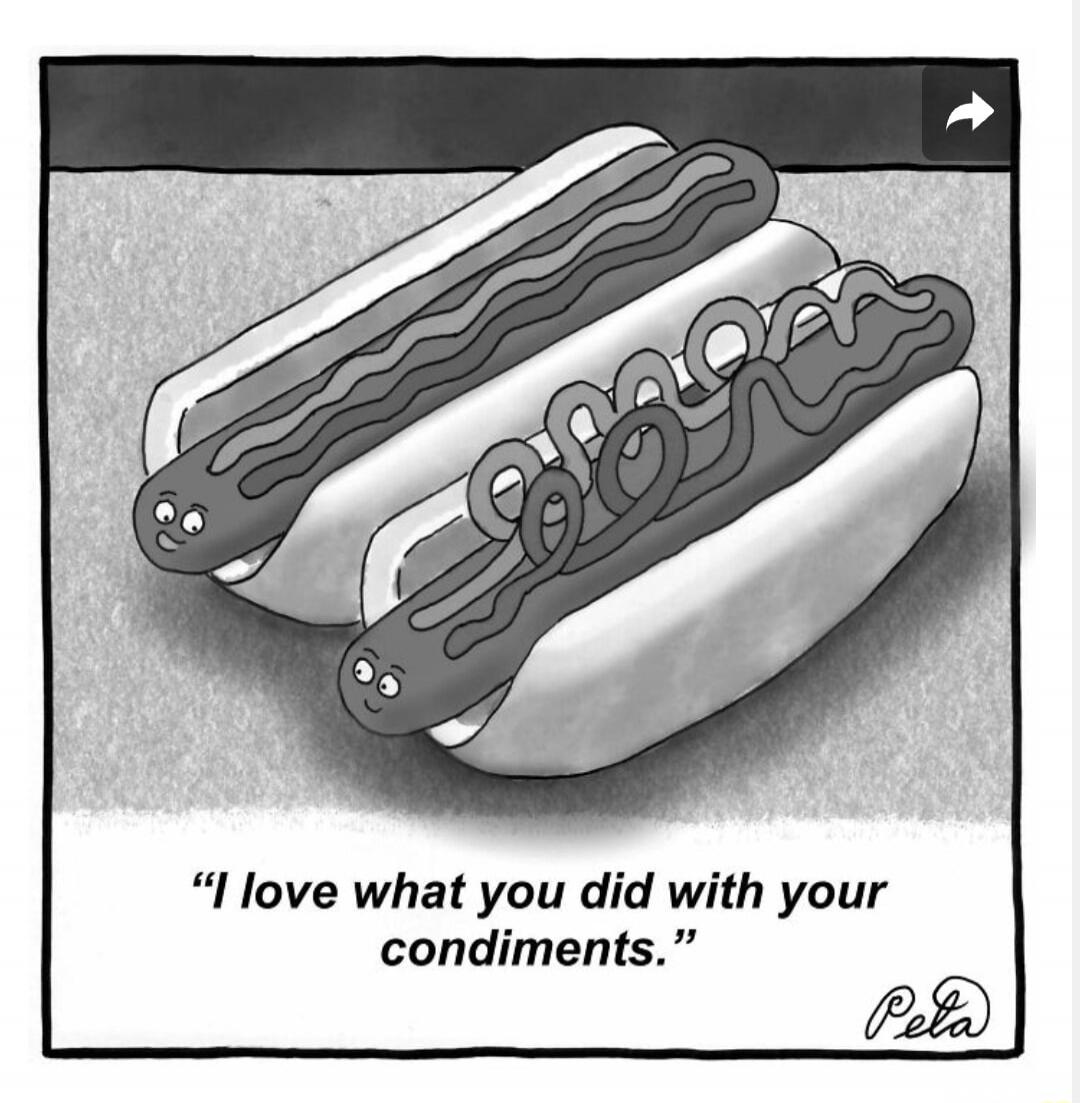 I love what you did with your condiments. Peta