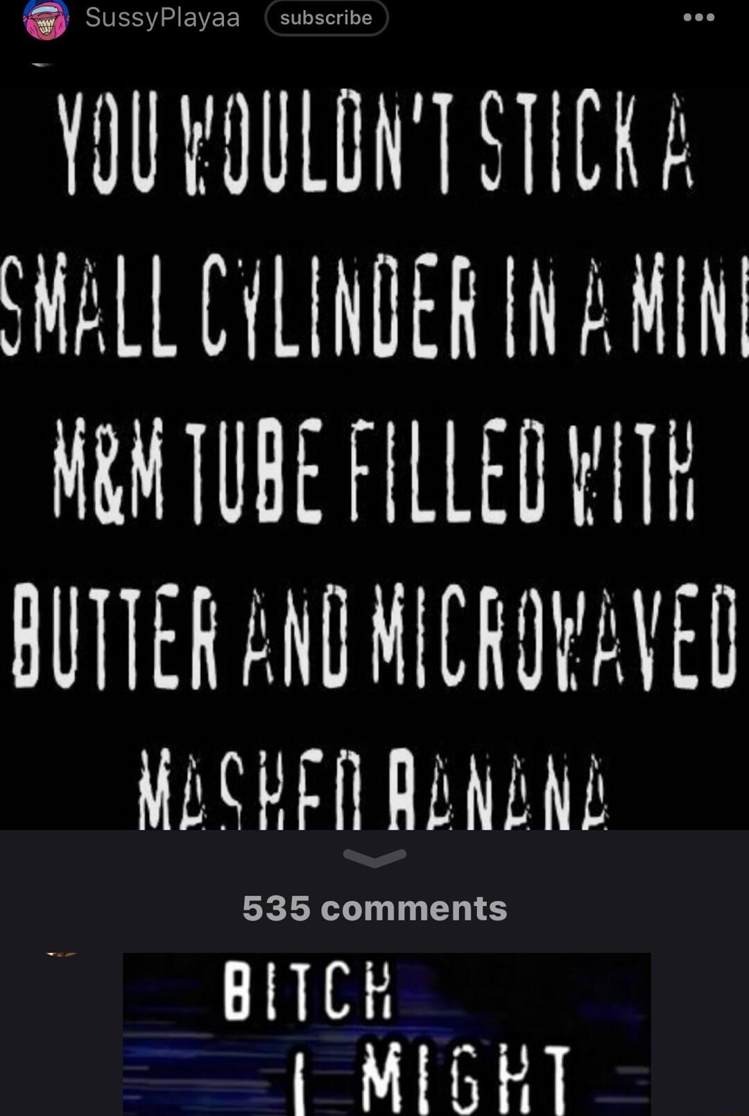 YJUWULD TSTICK A MALL CYLINDER IN MK MEN TUBE FILLED yATH I BUTTER AND MICROYAVED MECHFN RENENL 55555555555