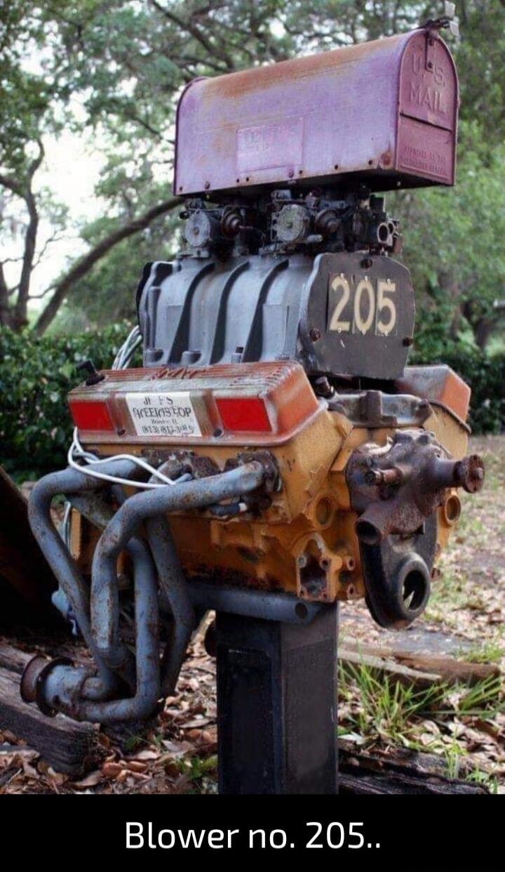 U.S. MAIL 205 J F'S WEEKS HOP 813 812-3045 Blower no. 205..