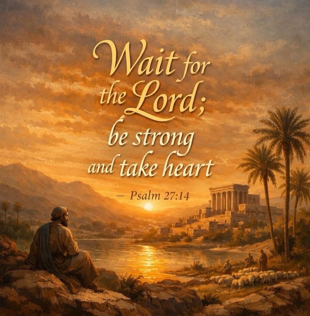 Wait for the Lord; be strong and take heart - Psalm 27:14