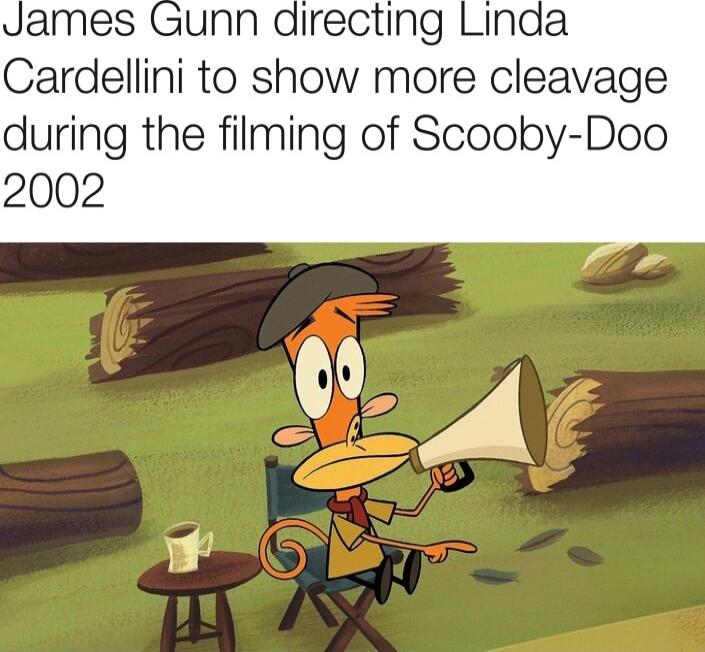directing Linda Cardellini to show more cleavage during the filming of Scooby Doo 2002