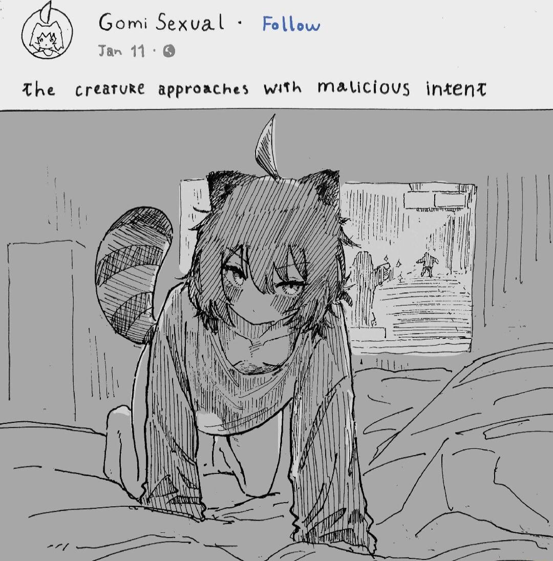 Gomi Sexval Follow T 110 The crearure approaches with Malicious intent