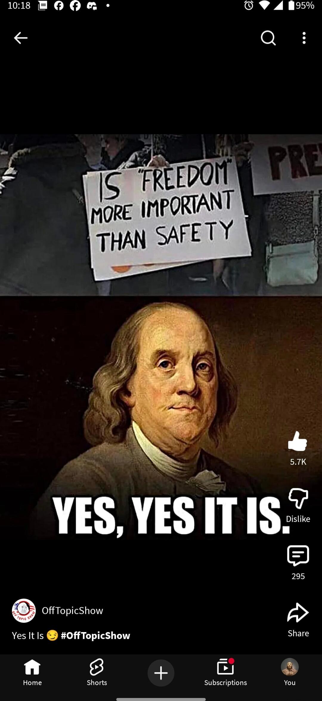 IS FREEDOM MORE IMPORTANT THAN SAFETY
YES, YES IT IS.