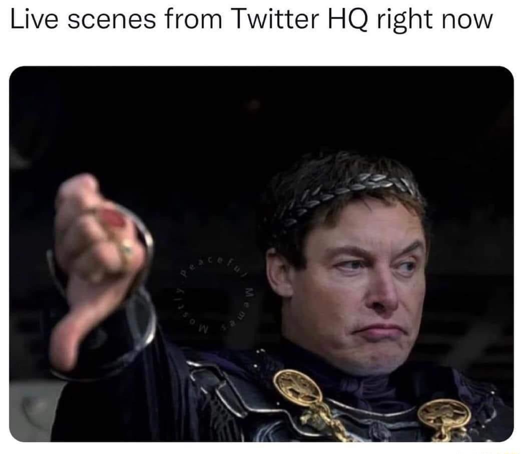 Live scenes from Twitter HQ right now
