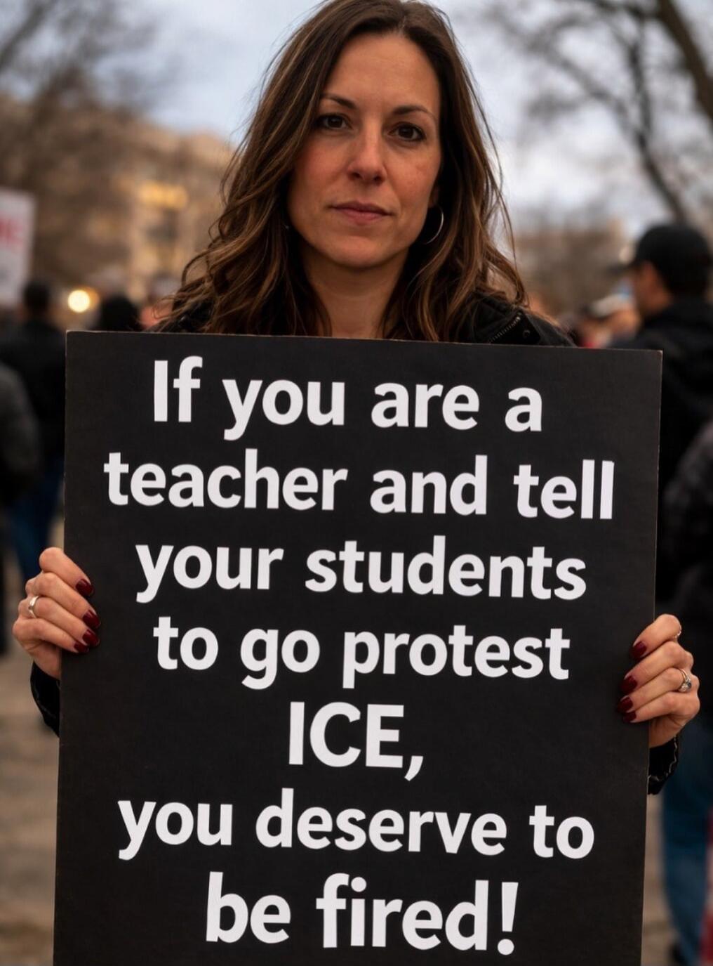 If you are a teacher and tell your students to go protest ICE, you deserve to be fired!