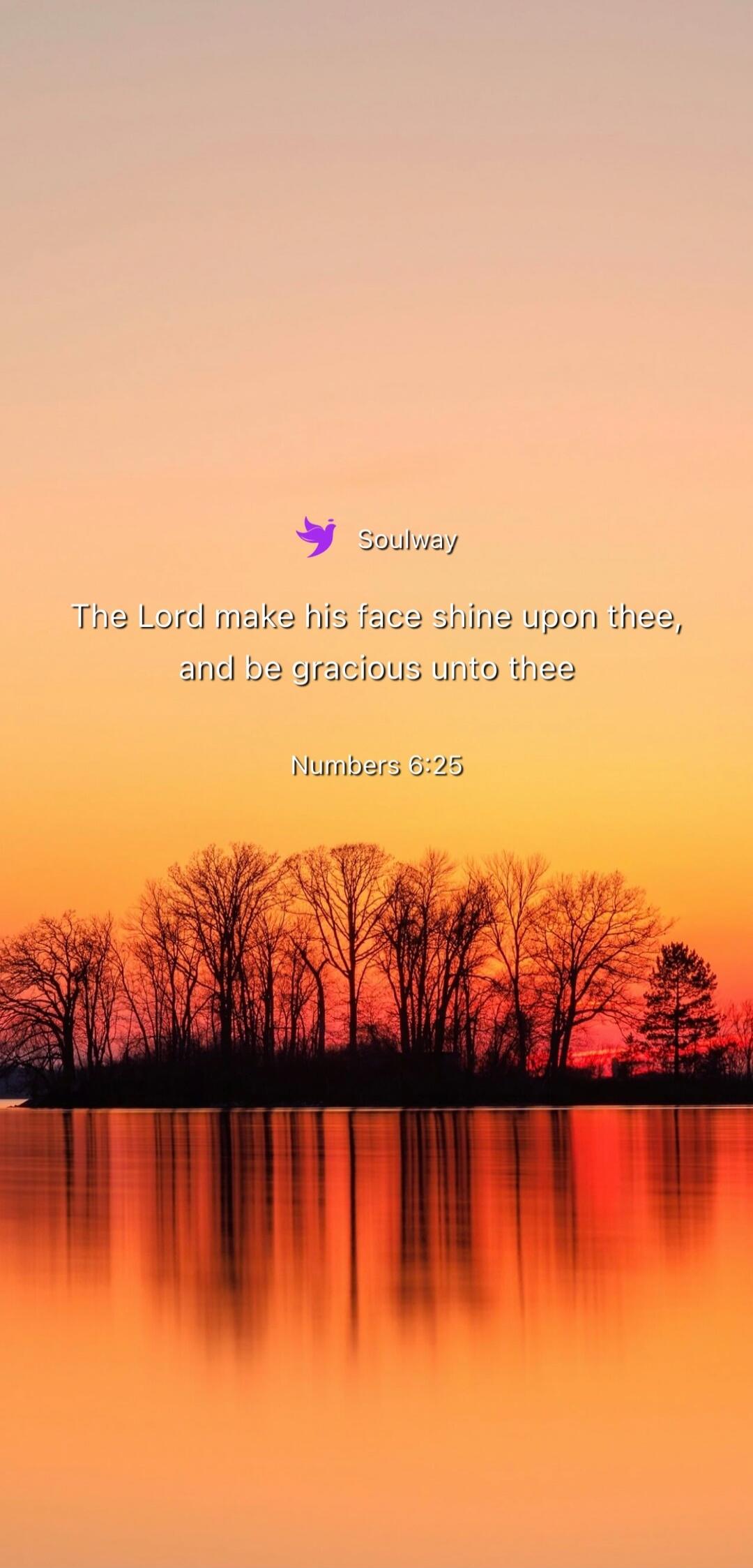 Soulway The Lord make his face shine upon thee, and be gracious unto thee Numbers 6:25