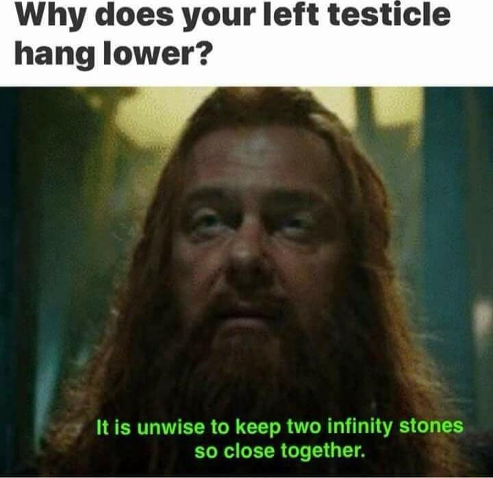 Why does your left testicle hang lower ST ECR G R CR GRS 1 CEY ELRCGELRGT TG LT