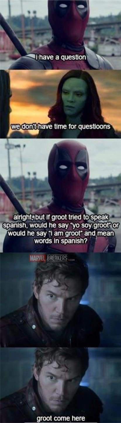 RETCR GER L TS ol pm would he say i am groot and mean words In spanish MARVEL BREAKER