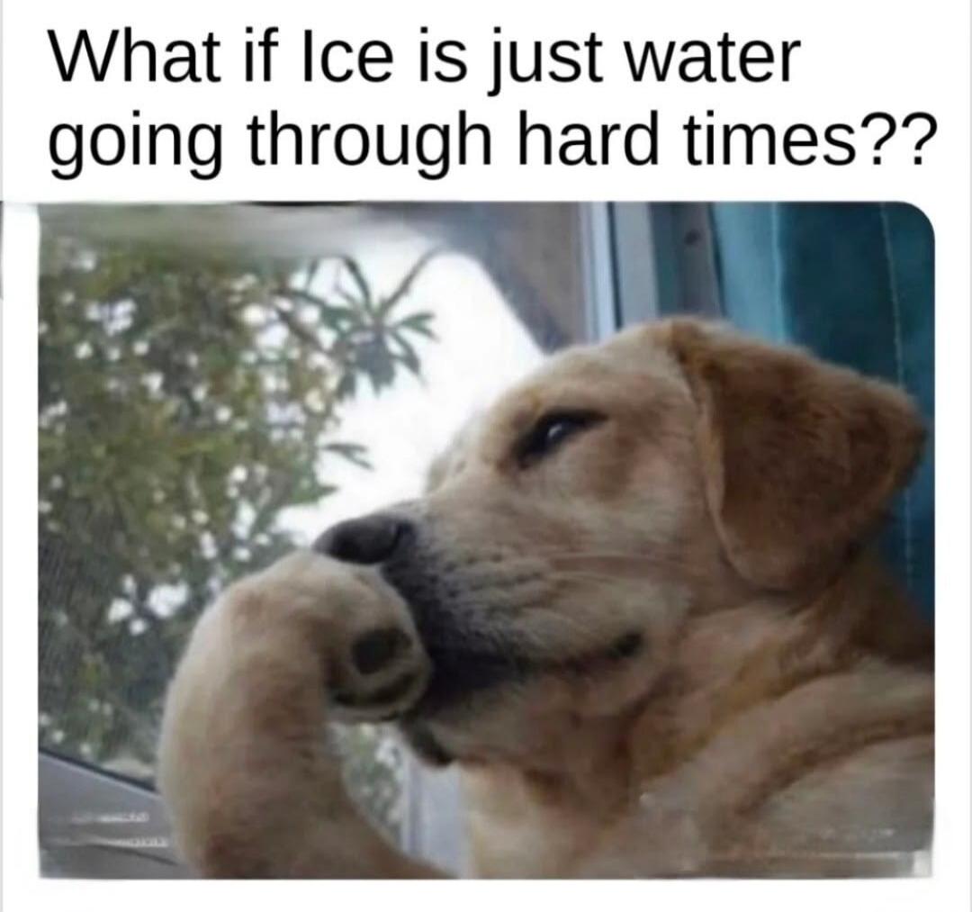 What if Ice is just water going through hard times??