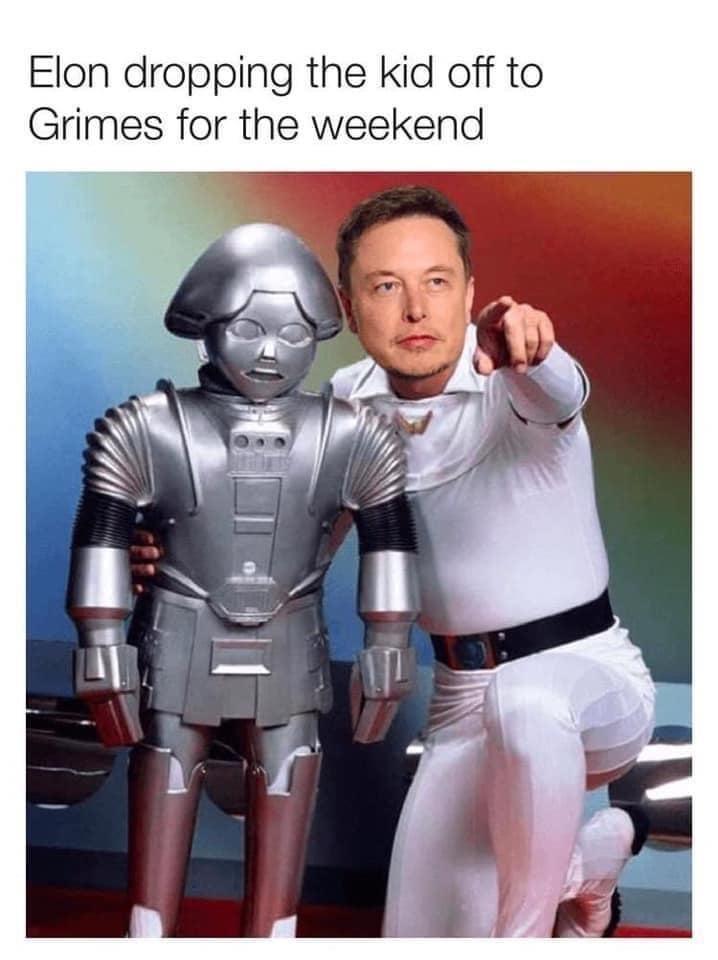 Elon dropping the kid off to Grimes for the weekend