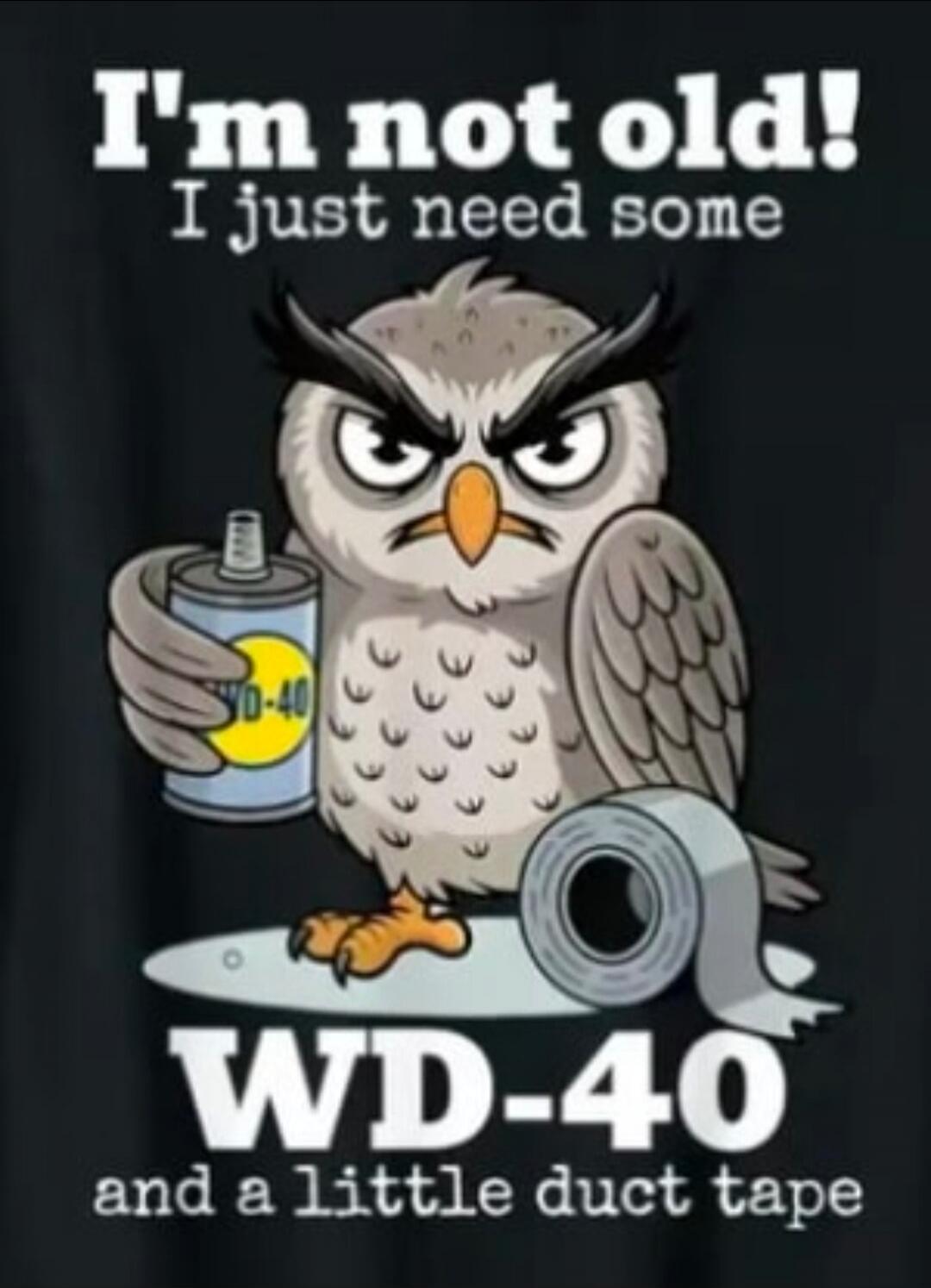 I'm not old! I just need some WD-40 and a little duct tape