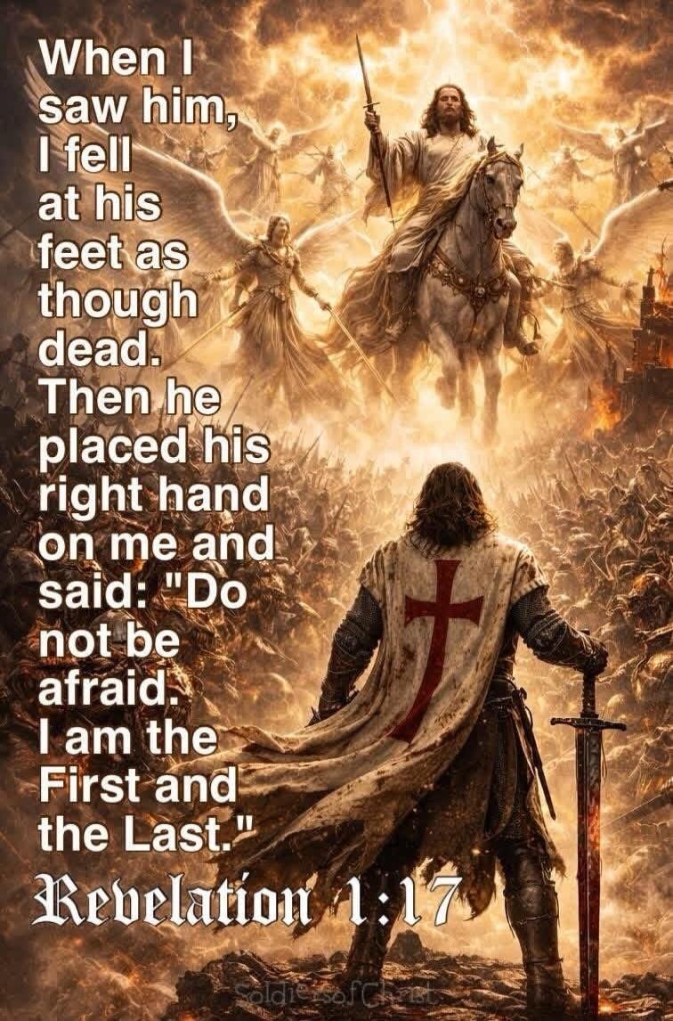 When I saw him, I fell at his feet as though dead. Then he placed his right hand on me and said: 