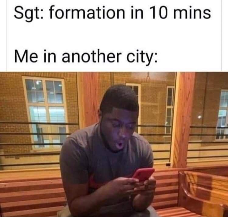 Sgt formation in 10 mins Me in another city