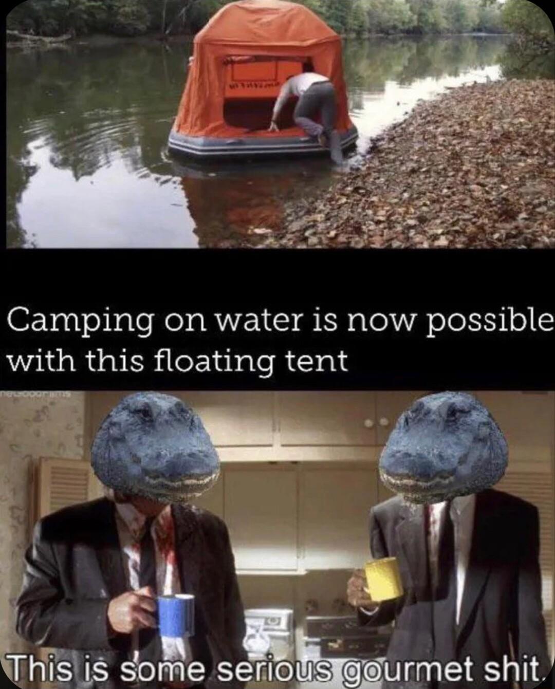 i Camping on water is now possible with this floating tent Thlus soe sehufg_gmet shit