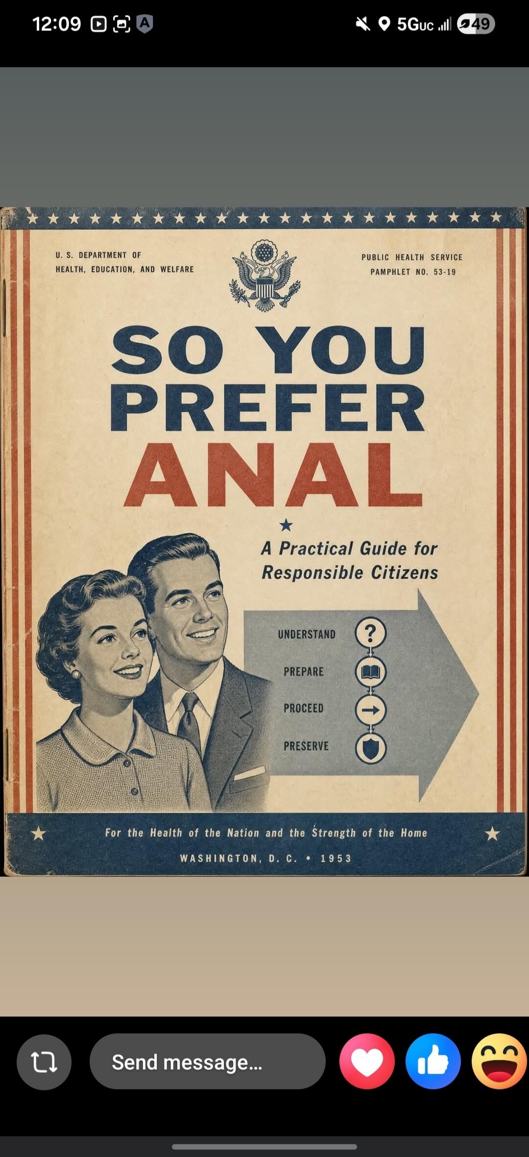 U. S. DEPARTMENT OF HEALTH, EDUCATION, AND WELFARE PUBLIC HEALTH SERVICE PAMPHLET NO. 53-19 SO YOU PREFER ANAL A Practical Guide for Responsible Citizens UNDERSTAND PREPARE PROCEED PRESERVE For the Health of the Nation and the Strength of the Home WASHINGTON, D. C. • 1953