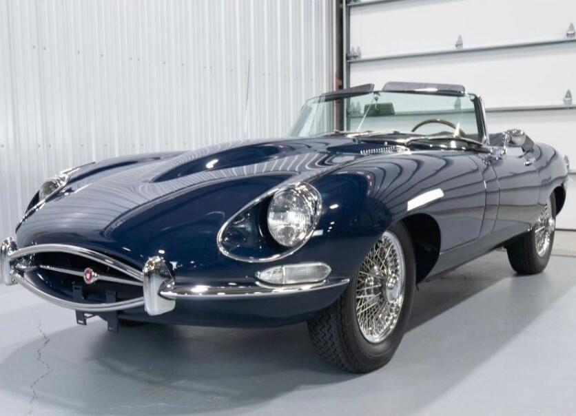 Blue Jaguar E-Type Roadster
