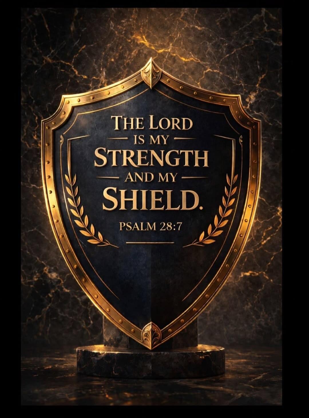 THE LORD IS MY STRENGTH AND MY SHIELD. PSALM 28:7