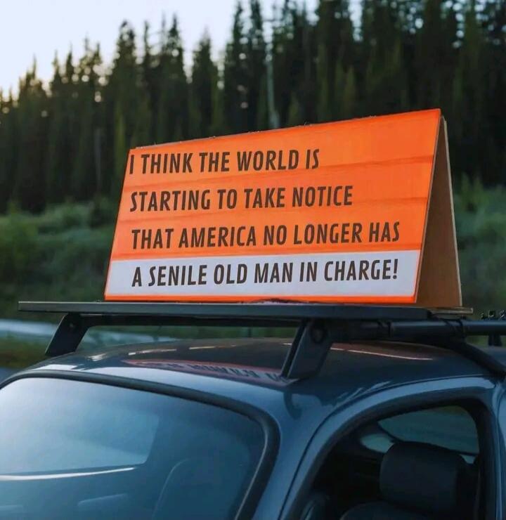 I think the world is starting to take notice that America no longer has a senile old man in charge!