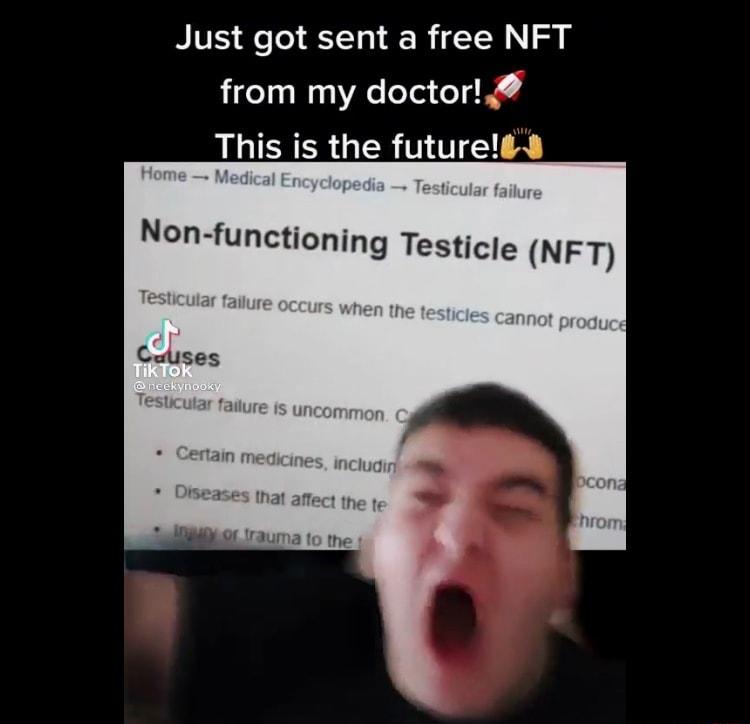 Just got sent a free NFT from my doctor R GER G2 Nonlunctiomng Testicle NFT Catises