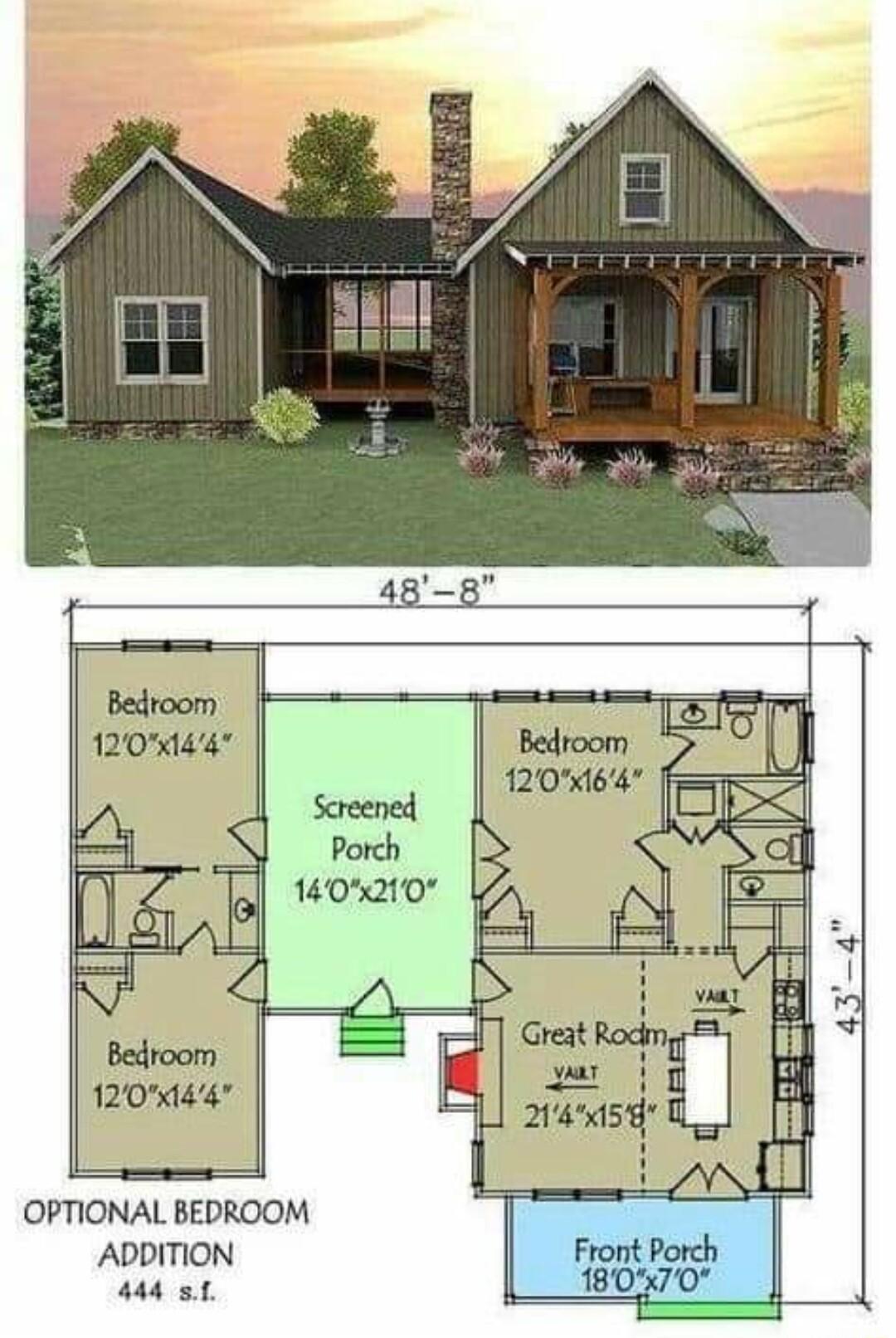 Bedroom 1207144 Bedroom 120x144 Screened Porch 140210 OPTIONAL BEDROOM ADDITION 444 51 Bedroom 120x164 Great yar 245 434