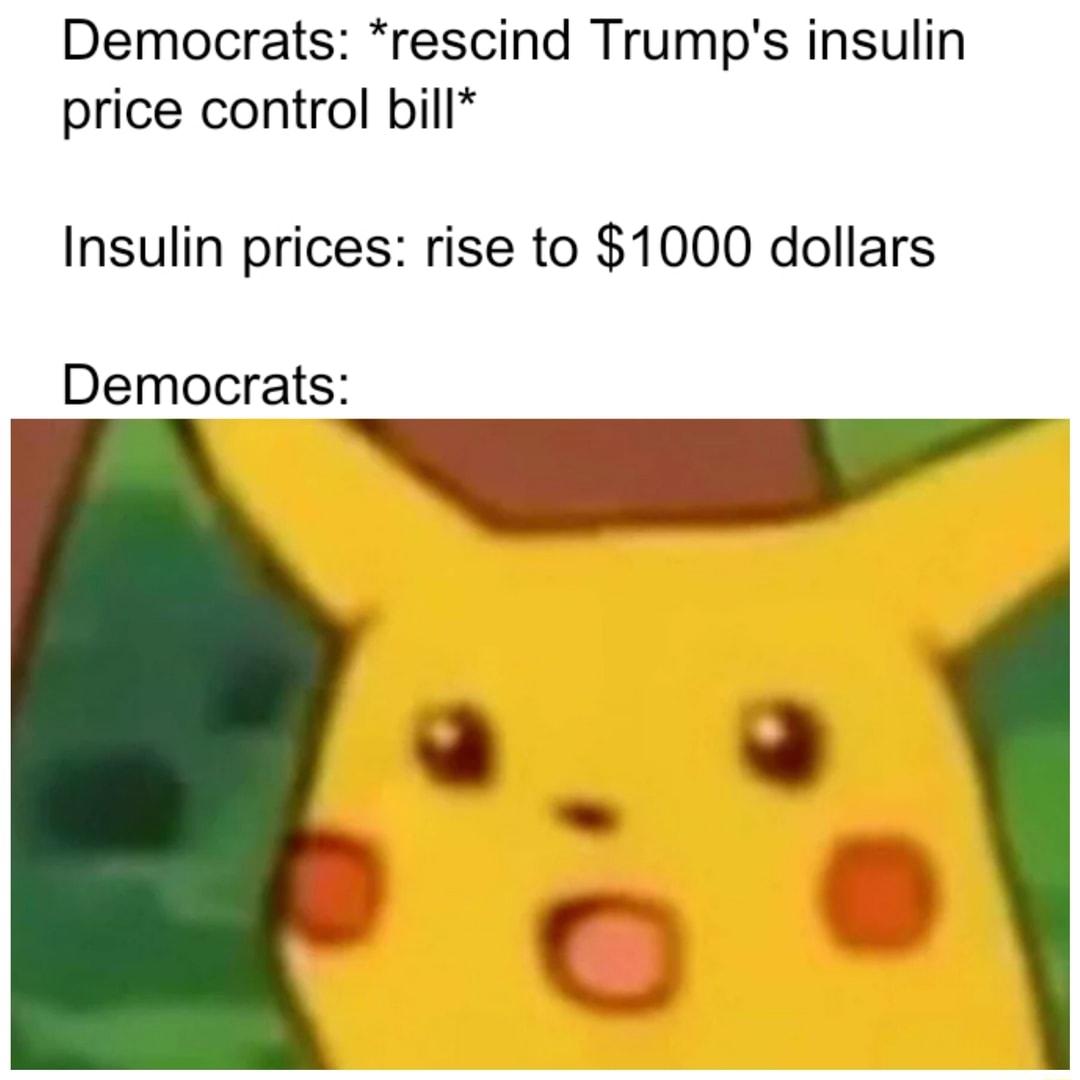 Democrats rescind Trumps insulin price control bill Insulin prices rise to 1000 dollars Democrats