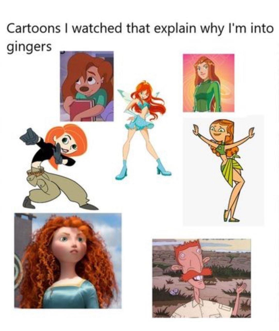 Cartoons watched that explain why Im into gingers